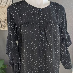 ⭐ Max Studio Black Polka Dot Blouse